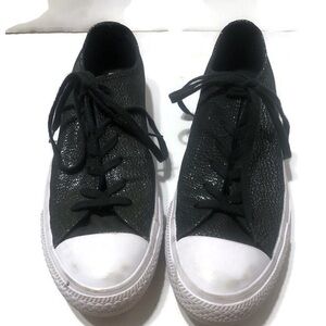 Converse All Star ~ Pebbled Leather ~ Black Shoes / Sneakers ~ Womens US 8